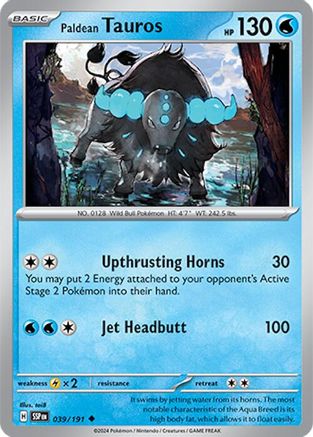 Paldean Tauros 039/191 - SV08 Surging Sparks - for just $0.05! 