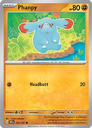 Phanpy 102/191 - SV08 Surging Sparks - for just $0.05! 
