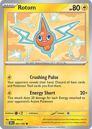 Rotom 061/191 - SV08 Surging Sparks Reverse Holofoil - for just $0.08! 