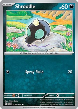Shroodle 120/191 - SV08 Surging Sparks Reverse Holofoil - for just $0.05! 