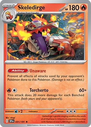 Skeledirge 031/191 - SV08 Surging Sparks Holofoil - for just $0.05! 