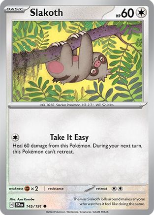 Slakoth 145/191 - SV08 Surging Sparks Reverse Holofoil - for just $0.08! 
