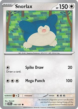 Snorlax 144 - SV08 Surging Sparks - Just $0.05! Shop now at Retro Gaming of Denver