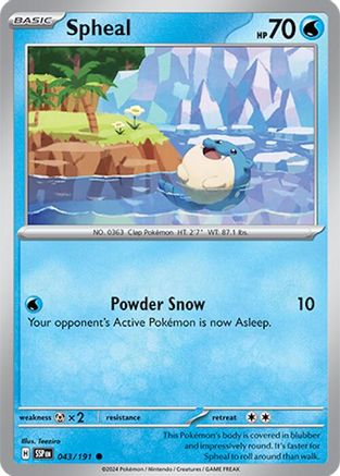 Spheal 043/191 - SV08 Surging Sparks - for just $0.05! 