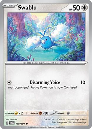 Swablu 148/191 - SV08 Surging Sparks Reverse Holofoil - for just $0.08! 