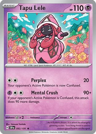 Tapu Lele 92 - SV08 Surging Sparks Reverse Holofoil - Just $0.05! Shop now at Retro Gaming of Denver