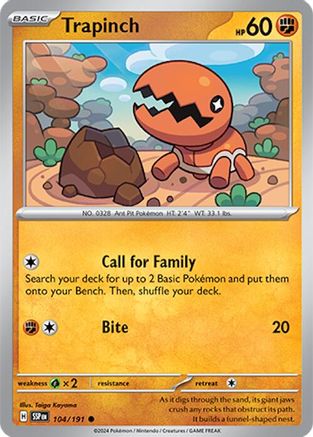 Trapinch 104/191 - SV08 Surging Sparks Reverse Holofoil - for just $0.08! 