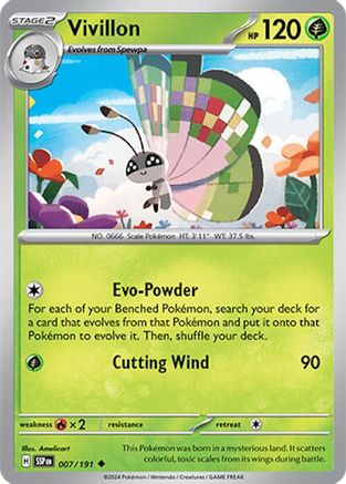 Vivillon 007/191 - SV08 Surging Sparks Reverse Holofoil - for just $0.13! 