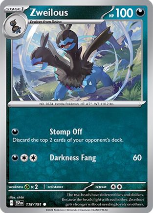 Zweilous 118/191 - SV08 Surging Sparks Reverse Holofoil - for just $0.08! 