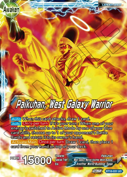 Paikuhan // Paikuhan, West Galaxy Warrior (BT18-031) [Dawn of the Z-Legends] - for just $0.10! 