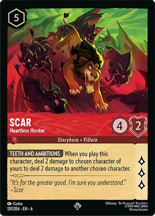 Scar - Heartless Hunter (127/204) - Azurite Sea - for just $0.06! 