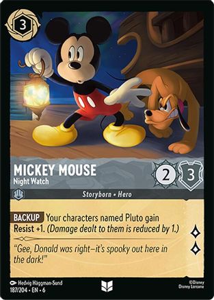 Mickey Mouse - Night Watch (187/204) - Azurite Sea Cold Foil - Just $0.10! Shop now at Retro Gaming of Denver