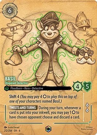 Basil - Disguised Detective (Enchanted) (212/204) - Azurite Sea Holofoil - for just $11.37! 