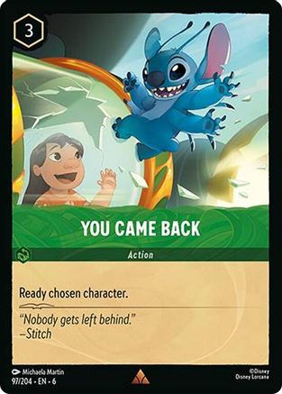 You Came Back (97/204) - Azurite Sea Cold Foil - Just $0.85! Shop now at Retro Gaming of Denver