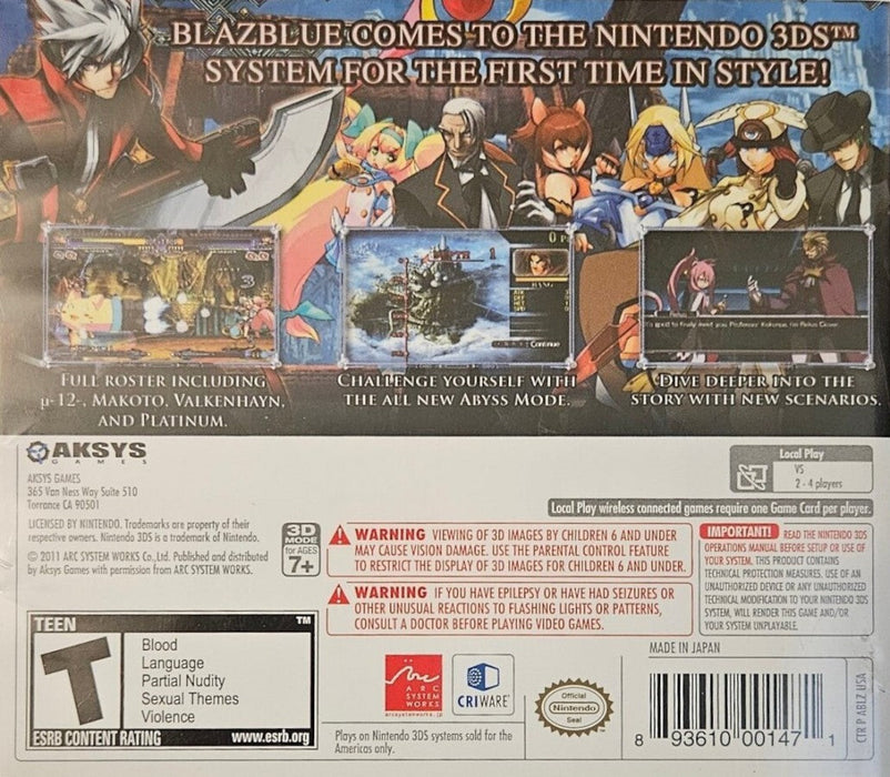 BlazBlue: Continuum Shift II – Nintendo 3DS (3DS) - for just $18.99! 