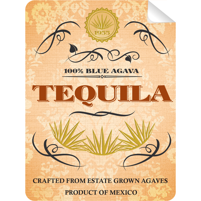 Blue Agava Tequila Bottle Self Adhesive Label - for just $3! 