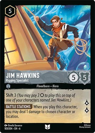 Jim Hawkins - Rigging Specialist (183/204) - Azurite Sea Cold Foil - Just $0.35! Shop now at Retro Gaming of Denver