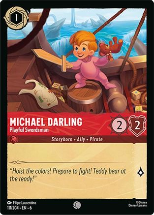 Michael Darling - Playful Swordsman (111/204) - Azurite Sea Cold Foil - Just $0.10! Shop now at Retro Gaming of Denver