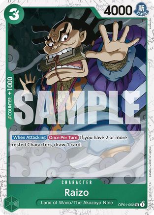 Raizo (Jolly Roger Foil) (OP01-052) - Premium Booster -The Best- Foil - for just $0.10! 