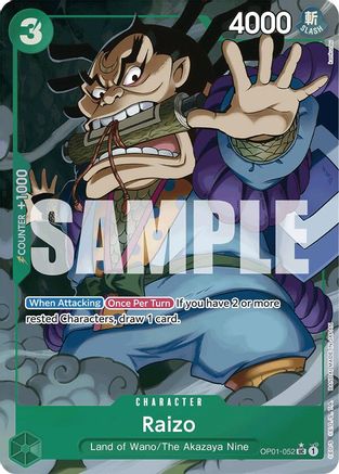 Raizo (Full Art) (OP01-052) - Premium Booster -The Best- Foil - for just $1.48! 
