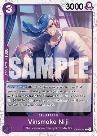 Vinsmoke Niji (OP06-064) (Jolly Roger Foil) (OP06-064) - Premium Booster -The Best- Foil - for just $0.10! 