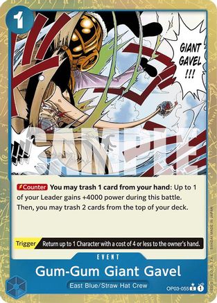 Gum-Gum Giant Gavel (Textured Foil) (OP03-055) - Premium Booster -The Best- Foil - for just $0.73! 