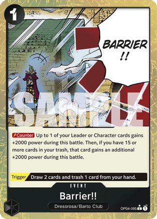 Barrier!! (Textured Foil) (OP04-095) - Premium Booster -The Best- Foil - for just $0.23! 
