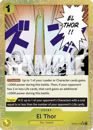 El Thor (Textured Foil) (OP05-114) - Premium Booster -The Best- Foil - for just $0.68! 