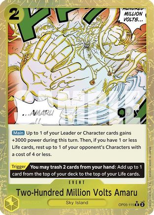 Two-Hundred Million Volts Amaru (Textured Foil) (OP05-115) - Premium Booster -The Best- Foil - for just $0.73! 