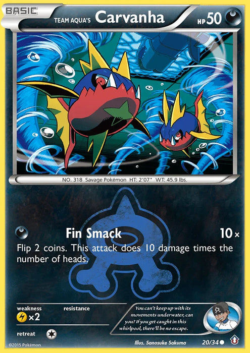 Team Aqua's Carvanha (20/34) [XY: Double Crisis] - for just $0.30! 