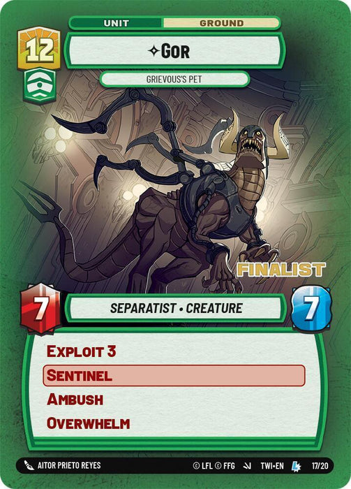Gor - Grievous's Pet (Finalist) (17/20) [Store Showdown Promos] - for just $0.70! 