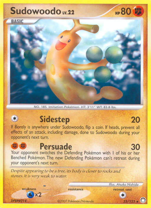 Sudowoodo (35/123) [Diamond & Pearl: Mysterious Treasures] - Just $0.15! Shop now at Retro Gaming of Denver