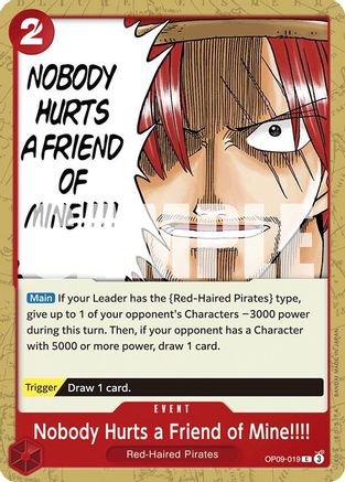 Nobody Hurts a Friend of Mine!!!! (OP09-019) - Emperors in the New World - for just $0.04! 