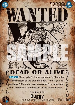Buggy (051) (Wanted Poster) (OP09-051) - Emperors in the New World Foil - for just $97.03! 