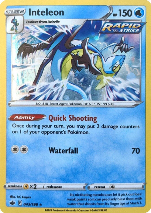 Inteleon (043/198) (Cosmos Holo) [Sword & Shield: Chilling Reign] - for just $0.15! 