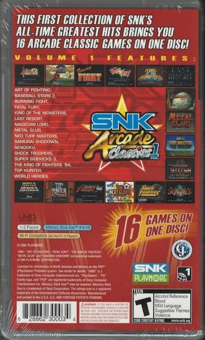 SNK Arcade Classics Volume 1 – PlayStation Portable (PSP) - for just $14.99! 
