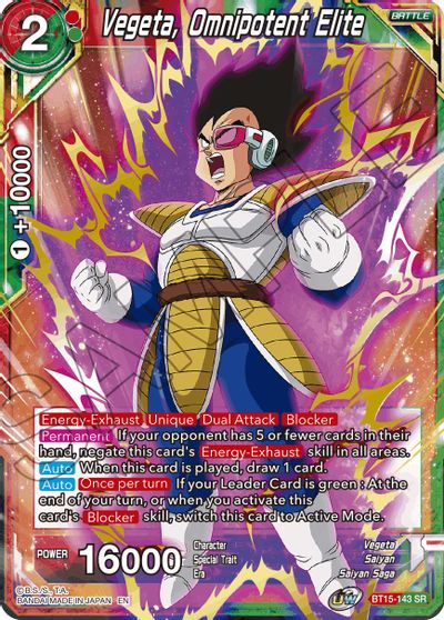Vegeta, Omnipotent Elite (BT15-143) [Saiyan Showdown] - for just $0.15! 