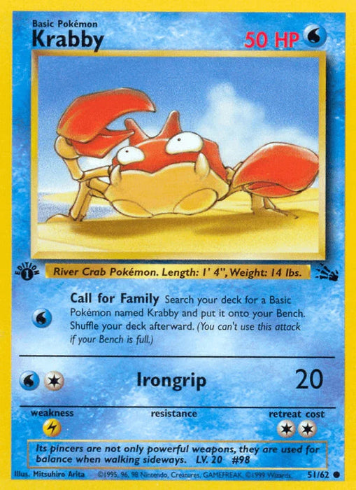 Krabby (51/62) [Fossil 1st Edition] - for just $0.40! 