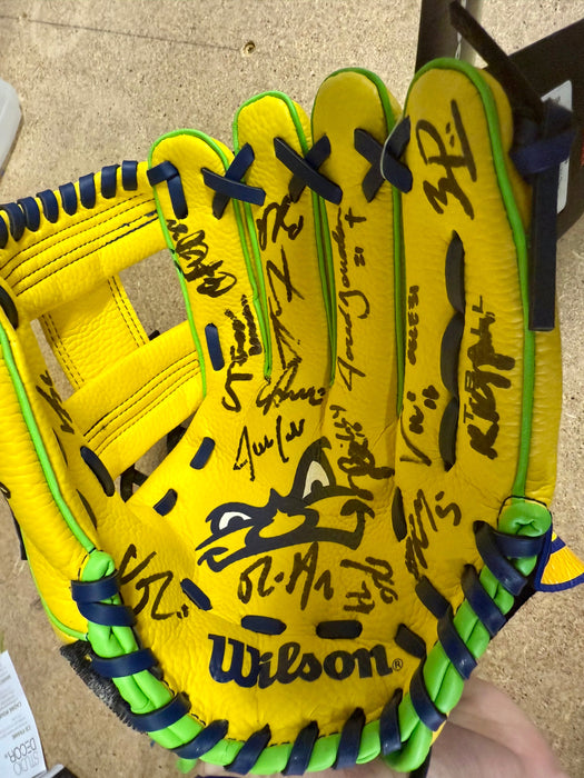 2025 Savannah Bananas Team Signed Youth Official Glove Cole Olson Oberst 30+ Sig - for just $650! 