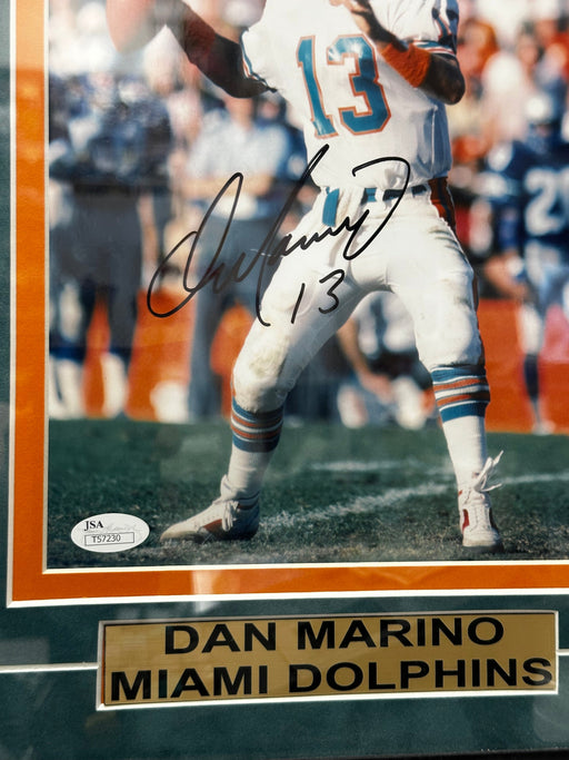 Dan Marino Signed NFL Miami Dolphins Custom Framed 8x10 Photo With JSA COA - for just $500! 