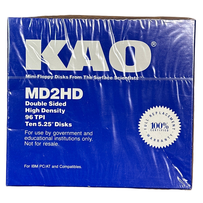 KAO 5 1/4"(5.25") NEW BLUE BOX 10 DSDD Disk Floppy ~ MD 2HD - for just $12.99! 
