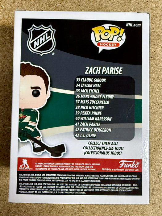 Zach Parise Signed NHL Minnesota Wild Vaulted Funko Pop! #41 With JSA COA 2018 - for just $100! 