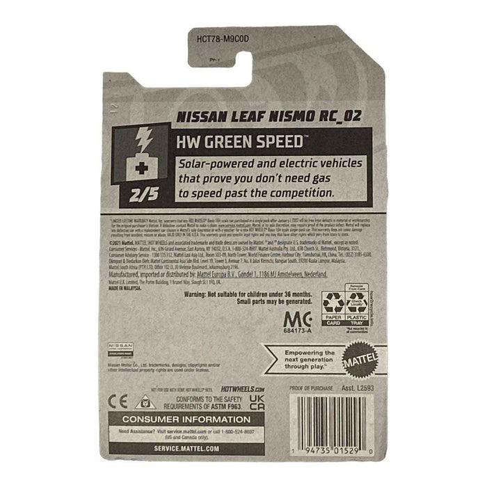 Hot Wheels Nissan Leaf Nismo RC_02 - Green Speed Series 2/5 - for just $1.79! 