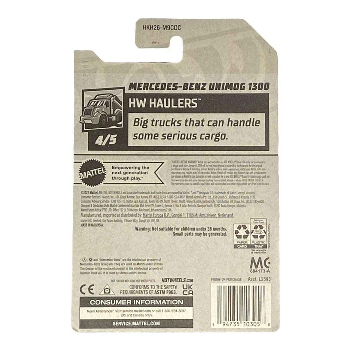 Hot Wheels Mercedes-Benz Unimog 1300 - Haulers Series 4/5 - for just $1.79! 