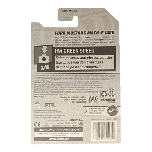 Hot Wheels Ford Mustang Mach-E 1400 - Green Speed Series 1/5 - for just $1.79! 