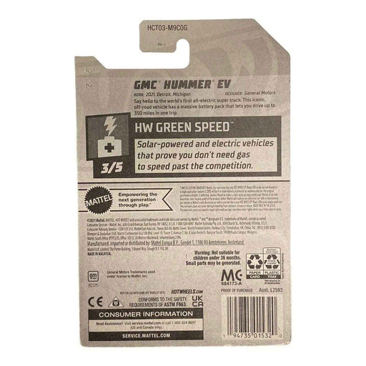 Hot Wheels GMC Hummer EV - Green Speed Series 3/5 - for just $1.79! 