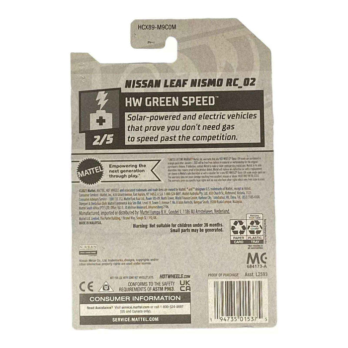 Hot Wheels Nissan Leaf Nismo RC_02 - Green Speed Series 2/5 - for just $1.79! 