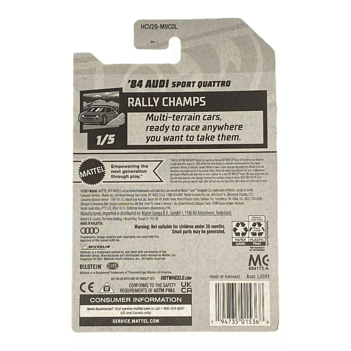 Hot Wheels '84 Audi Sport Quattro - Rally Champs Series 1/5 - for just $1.79! 