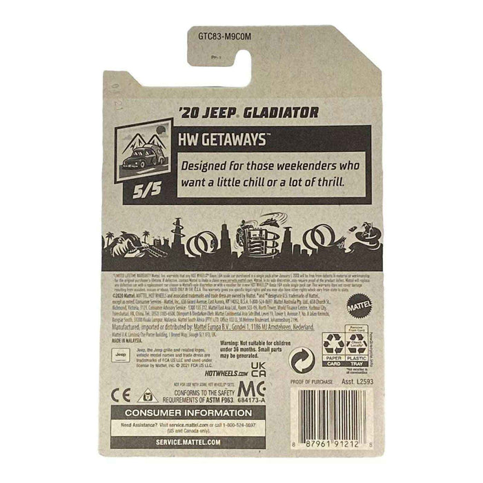 Hot Wheels '20 Jeep Gladiator - Getaways Series 5/5 (Damaged Packaging) - for just $1.79! 