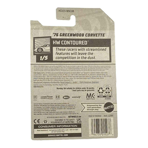 Hot Wheels '76 Greenwood Corvette - Contoured Series 1/5 - for just $1.79! 